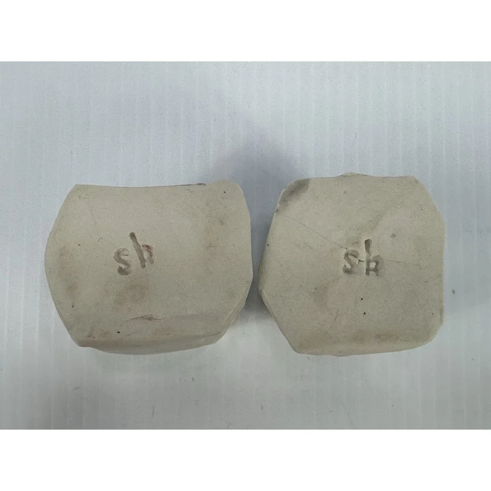 Vintage Handmade Ceramic MCM Pair Pottery‎ Candlestick Candle Holder Stamped SB